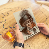 Retro Vintag frohe Weihnachten Schöne Dame