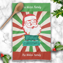 Retro Vintag Frohe Weihnachten Weihnachten Individ Geschirrtuch