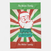 Retro Vintag Frohe Weihnachten Weihnachten Individ Geschirrtuch (Vertikal)