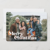 Retro Vintag Frohe Weihnachts-Fotokarte Feiertagskarte (Vorderseite)