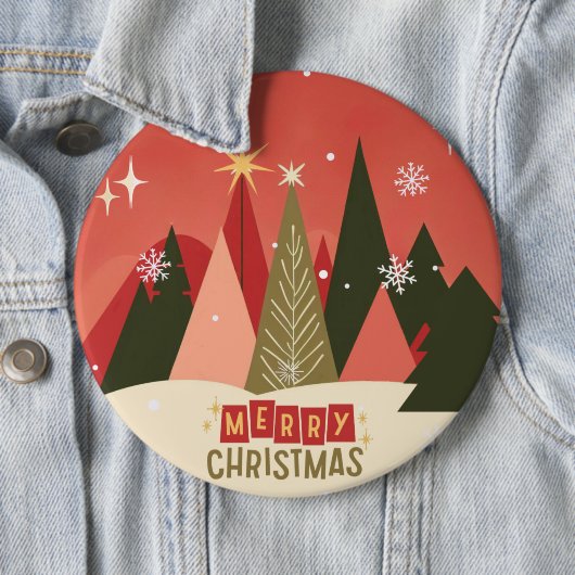Retro/Vintag Frohe Weihnachtsbaum Button (Beispiel)