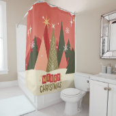 Retro/Vintag Frohe Weihnachtsbaum Duschvorhang (Beispiel)