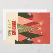 Retro/Vintag Frohe Weihnachtsbaum Feiertagskarte (Vorne/Hinten)