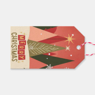 Retro/Vintag Frohe Weihnachtsbaum Geschenkanhänger