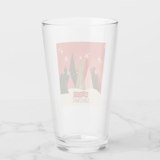 Retro/Vintag Frohe Weihnachtsbaum Glas (Rückseite)