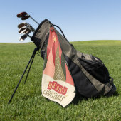 Retro/Vintag Frohe Weihnachtsbaum Golfhandtuch (Gras)