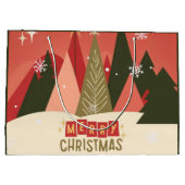 Retro/Vintag Frohe Weihnachtsbaum Große Geschenktüte (Rückseite)