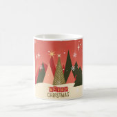 Retro/Vintag Frohe Weihnachtsbaum Kaffeetasse (Mittel)