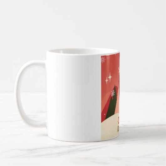 Retro/Vintag Frohe Weihnachtsbaum Kaffeetasse (Links)