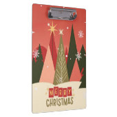 Retro/Vintag Frohe Weihnachtsbaum Klemmbrett (Rechts)