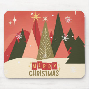 Retro/Vintag Frohe Weihnachtsbaum Mousepad