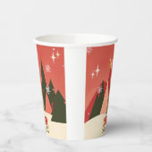Retro/Vintag Frohe Weihnachtsbaum Pappbecher (Links)