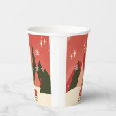 Retro/Vintag Frohe Weihnachtsbaum Pappbecher (Rechts)