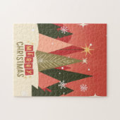 Retro/Vintag Frohe Weihnachtsbaum Puzzle (Horizontal)