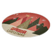 Retro/Vintag Frohe Weihnachtsbaum Schneidebrett (Ecke)