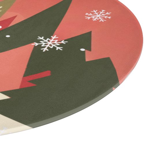 Retro/Vintag Frohe Weihnachtsbaum Schneidebrett (Ecke)