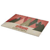 Retro/Vintag Frohe Weihnachtsbaum Schneidebrett (Ecke)
