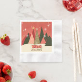 Retro/Vintag Frohe Weihnachtsbaum Serviette (Beispiel)