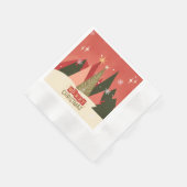 Retro/Vintag Frohe Weihnachtsbaum Serviette (Ecke)