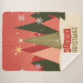 Retro/Vintag Frohe Weihnachtsbaum Sherpadecke (Vorderseite (Horizontal))