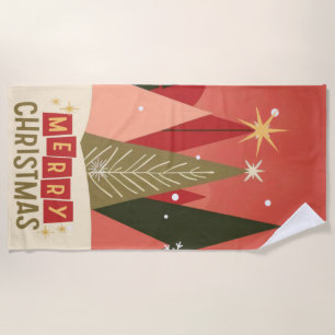 Retro/Vintag Frohe Weihnachtsbaum Strandtuch
