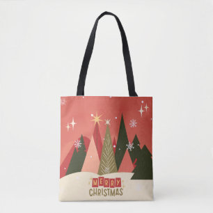 Retro/Vintag Frohe Weihnachtsbaum Tasche