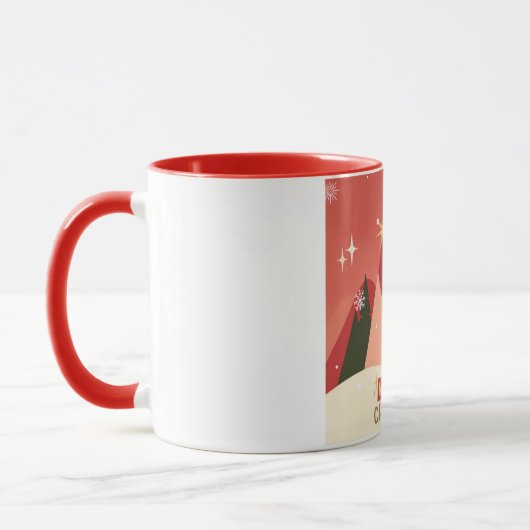 Retro/Vintag Frohe Weihnachtsbaum Tasse (Links)