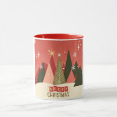 Retro/Vintag Frohe Weihnachtsbaum Tasse (Zentrum)