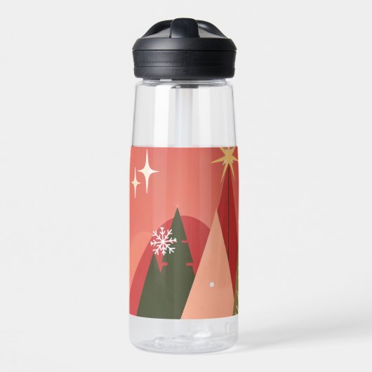 Retro/Vintag Frohe Weihnachtsbaum Trinkflasche (Vorne)