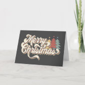 Retro Vintag Frohe Weihnachtstypografie Karte (Vorderseite)