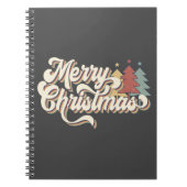 Retro Vintag Frohe Weihnachtstypografie Notizblock (Vorderseite)