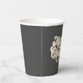 Retro Vintag Frohe Weihnachtstypografie Pappbecher (Rechts)