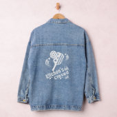 Retro Vintag Funny Pickleball Kitchen's Closed Jeansjacke (Hangar)