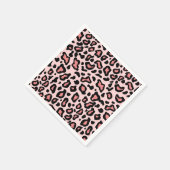 Retro Vintag Geburtstag Pink Leopard Party Napkins Serviette (Ecke)