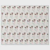 Retro-Vintag gekacheltes Weihnachtsfrau-Party Geschenkpapier (Flach)