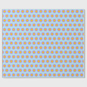 Retro Vintag Gelb Lila Daisy Muster Geschenkpapier (Flach)