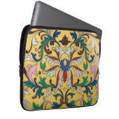 Retro Vintag Gelbblüte Botanisch Mit Monogramm Laptopschutzhülle (Vorne Rechts)