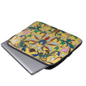 Retro Vintag Gelbblüte Botanisch Mit Monogramm Laptopschutzhülle (Vorne Knopf)