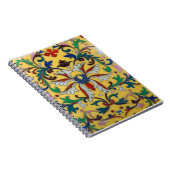 Retro Vintag Gelbblüte Botanisch Mit Monogramm Notizblock (Rechte Seite)