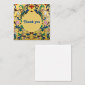 Retro Vintag Gelbblüte Botanisch Vielen Dank Begleitkarte (Vorne/Hinten)