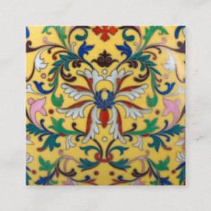 Retro Vintag Gelbe Minton Tile Botanisch Begleitkarte