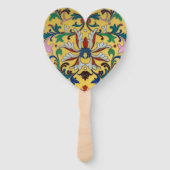 Retro Vintag Gelbe Minton Tile Botanisch Fächer (Rückseite)