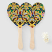 Retro Vintag Gelbe Minton Tile Botanisch Fächer (Vorne und Hinten)