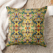 Retro Vintag Gelbe Minton Tile Botanisch Kissen (Decke)
