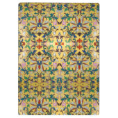 Retro Vintag Gelbe Minton Tile Botanisch Klemmbrett (Rückseite)