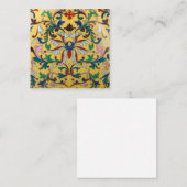 Retro Vintag Gelbe Minton Tile Botanisch Mitteilungskarte (Vorne/Hinten)