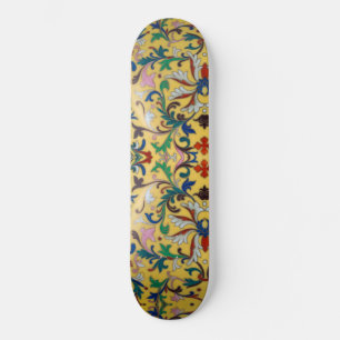 Retro Vintag Gelbe Minton Tile Botanisch Skateboard