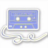 Retro Vintag-Gelbes Lila Kassettenband SVG Aufkleber (Vorderseite)