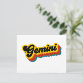 Retro Vintag Gemini Postkarte (Stehend Vorderseite)