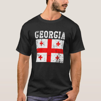 Retro Vintag Georgia Flag Georgian Roots T-Shirt